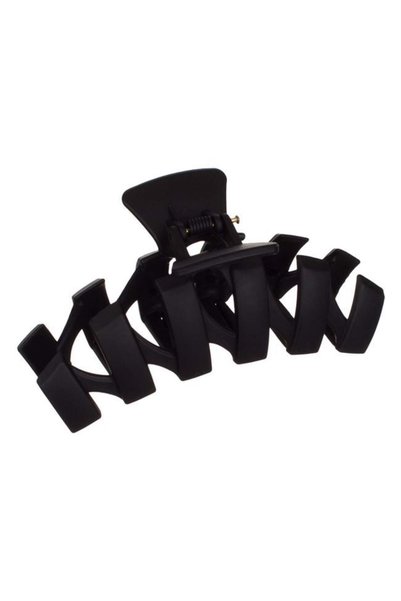 SHOPIENS Clama de par pentru femei neagra mata model zigzag 11 cm Shopiens®