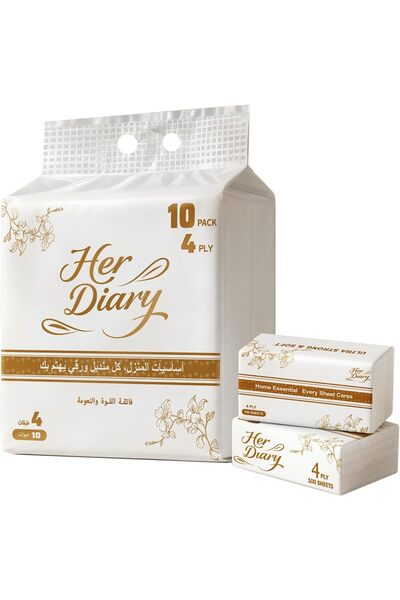 Generic مناديل وجه هيردياري رباعية الطبقات، عبوة من 10 علب (100 منديل لكل علب...