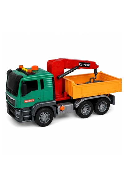 LeanToys CAMION CU MACARA DE DEPOZITARE DEȘEURI, LUMINI, SUNETE