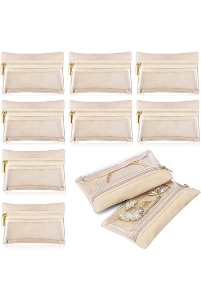 Lonimia 10Pcs Mini Jewelry Travel Bags,Clear Jewelry Organizer Bags with Zipp...