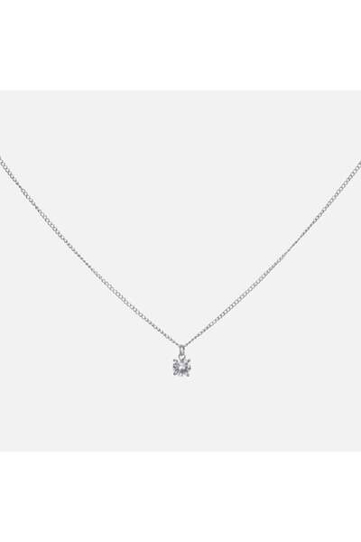 SHOPIENS Colier pentru femei lant de culoare argintie cu piatra mare Shopiens®