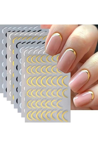 Axylar 4 أوراق من ملصقات الأظافر ثلاثية الأبعاد ذاتية اللصق بتصميم فرنسي، ملص...