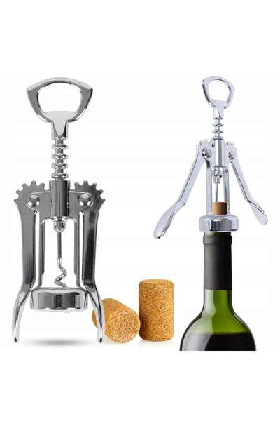 Excellent Houseware Tirbușon din oțel pentru deschiderea sticlelor de vin, de...
