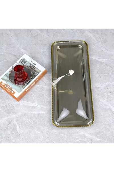 Generic Modern Stainless Steel Serving Tray - Nickel - 50X20X14 cm