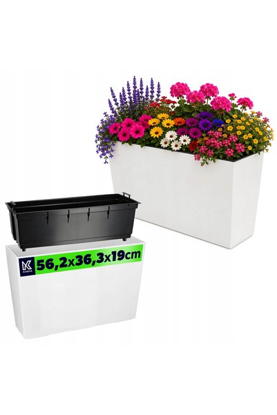 KADAX Ghiveci de flori + element decorativ de grădină, jardinieră înaltă pent...