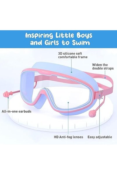 GENERAL Swim Goggles with Earplugs & Nose Clips, Anti-Fog & Waterproof, Anti-Shattered Lens with UV Protecti
