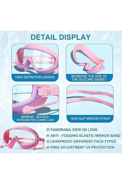 GENERAL Swim Goggles with Earplugs & Nose Clips, Anti-Fog & Waterproof, Anti-Shattered Lens with UV Protecti