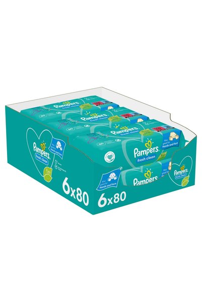 Pampers Șervețele umede proaspete și curate PENTRU PĂRȚENȚI 80x6 pachete = 48...