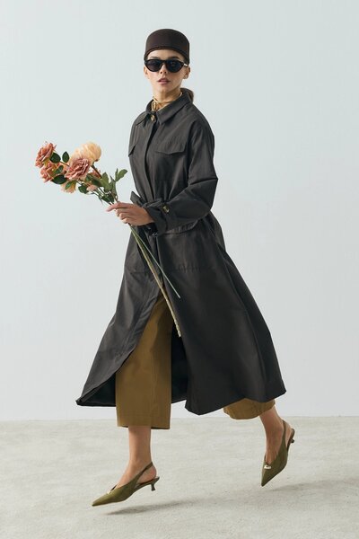 QANU Sorel Lined Trench Coat Anthracite