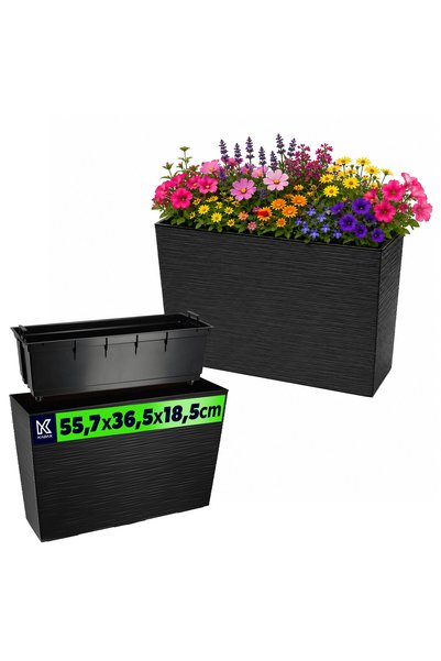 KADAX Ghiveci pentru plante + inserție neagră 19x56 cm
