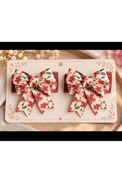 zamansız takı Floral Patterned Bow Children's Hair Clip