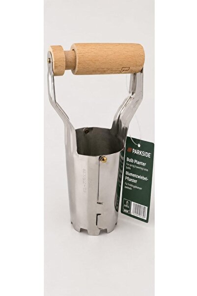 PARKSIDE manual planter for bulbs and seedlings, stainless steel, wooden handle