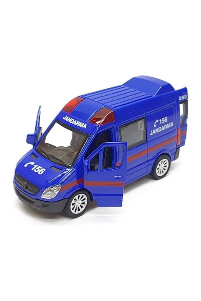 Vardem Sesli Işıklı 1:32 Ölçek Çek Bırak Metal Jandarma Aracı Mavi
