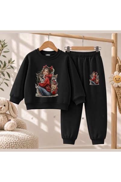 playwear Timski dukserica Kedici za devojčice, dečake, s printom, okrugli izrez