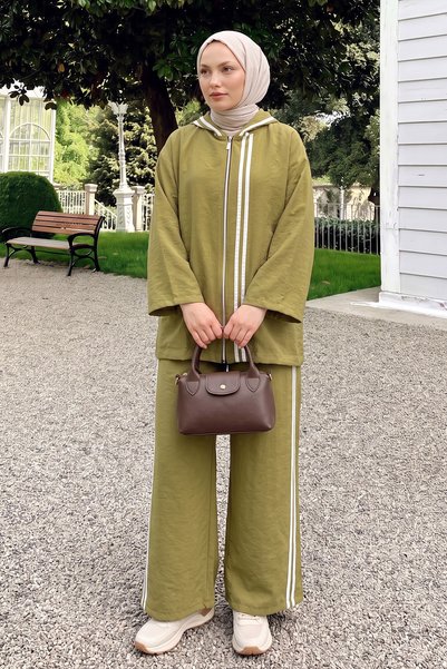 Salih Çelebi Costum cu detalii cu dungi 1724 - KHAKI DESCHIS