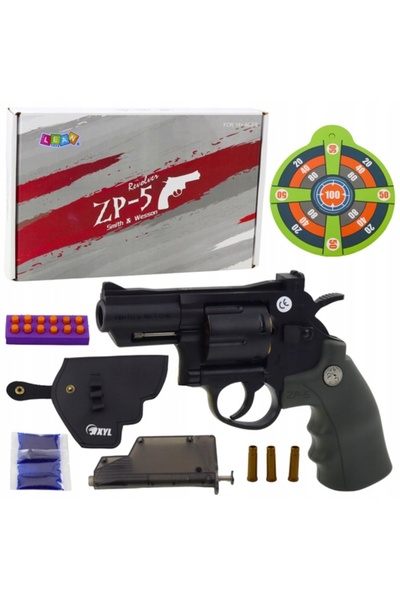 LeanToys Revolver ZP-5 Gloanțe din spumă Bile de gel cu apă Scut Toc LEAN To