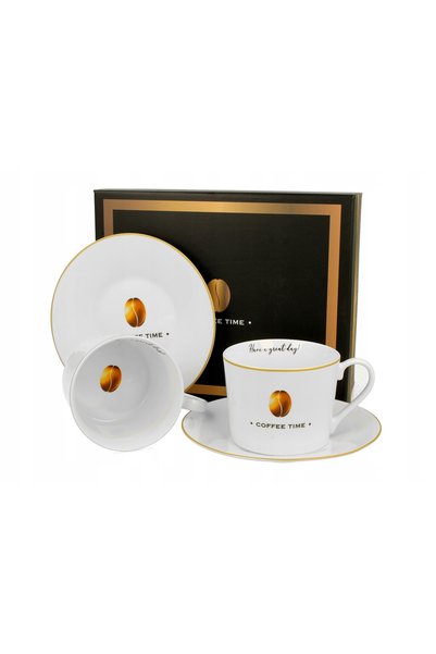 Duo Set elegant de 2 cești cu farfurioare 230 ml - COFFEE TIME 2