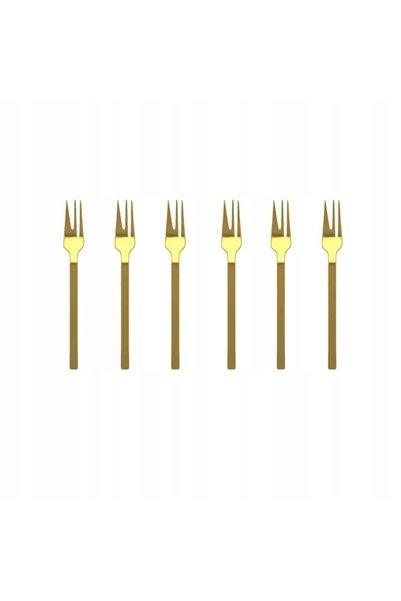 NO BRAND SET DE FORCHETE PENTRU TORT Mepra Stile Oro Ice 6 piese din oțel ino...