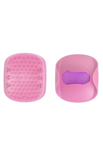 SHOPIENS Perie roz cu maner pentru descurcarea parul cu dinti din silicon 10 ...