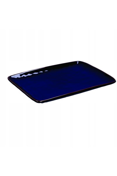 NO BRAND Tavă dreptunghiulară 36x26.5 cm Concerto Blue Cobalt Rose&Tulipani