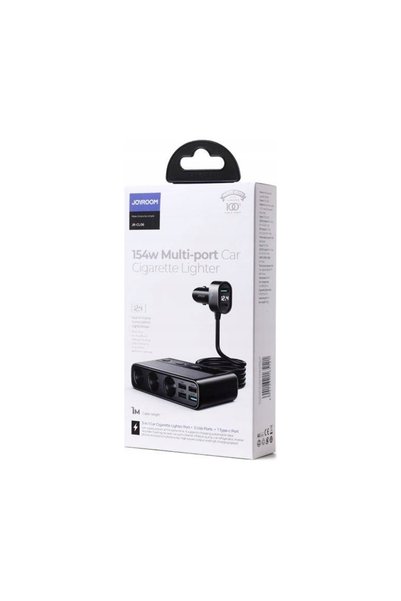 Joyroom Splitter încărcător auto 9-în-1, 5x USB, 1x USB-C, 3x priză brichetă