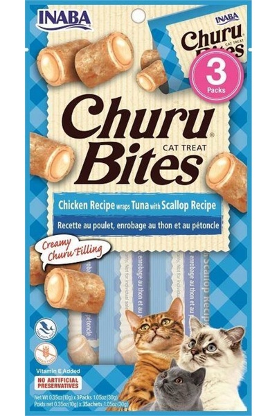 Inaba Gustări pentru pisici Churu Bites pui cu ton 3x10g