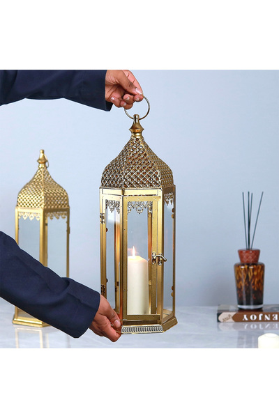 Generic Elegant and Modern Design Ramadan Lantern - Gold - 16X49Cm