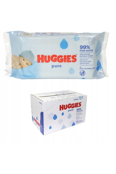 Huggies Șervețele umede PURE 99% WODY WIPES, 10 x 72 = 720, PACHET JUMBO