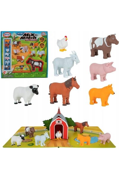 Malblo MALIK 62333 Set de mini animale magnetice 7 piese Din lemn pentru