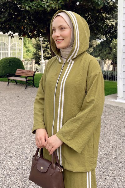 Salih Çelebi Costum cu detalii cu dungi 1724 - KHAKI DESCHIS