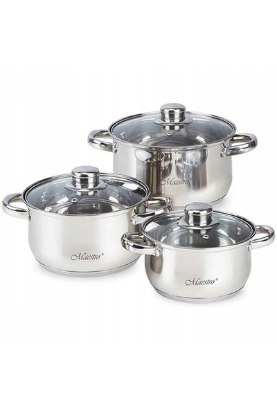 NO BRAND Maestro MR-2020-6XL Set de vase de gătit din 6 piese din oțel inoxid...