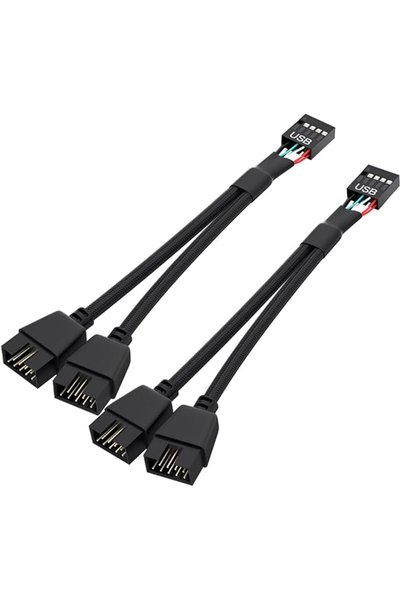 Bukela حزمة من قطعتين: محول USB 2.0 ذو 9 دبابيس للوحة الأم إلى مقسم مزدوج 9 د...