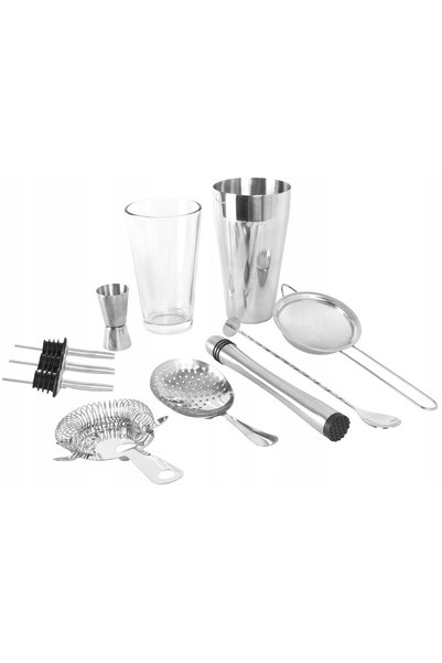 Gockowiak Set de bar pentru băuturi și cocktailuri, shaker, 11 piese, idee de...