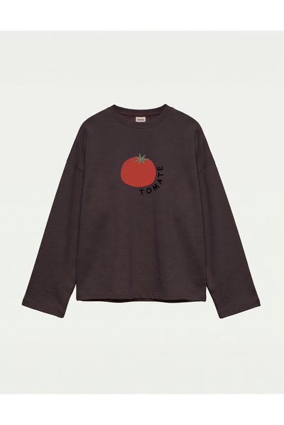 Disante Oversize 100% Cotton 3 Thread Sweatshirt - Tomato