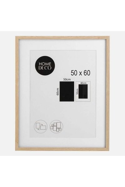 SHOPIENS Rama stejar subtire 50x60 cm din lemn si sticla Shopiens®