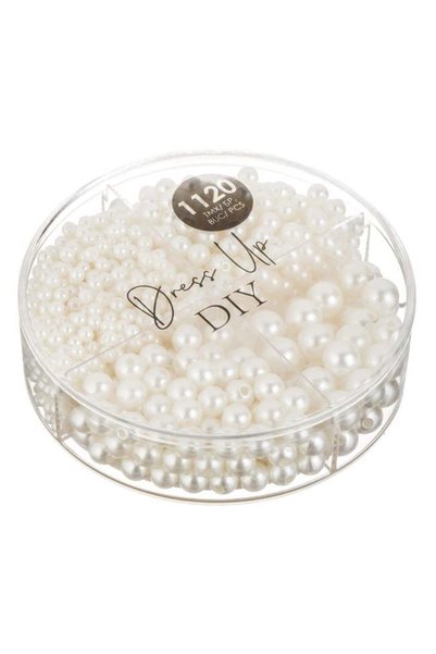 SHOPIENS Margele albe decorative de 4 marimi pentru haine si accesorii set 11...