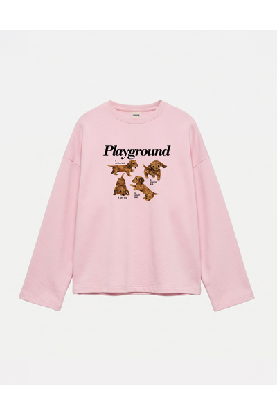 Disante Oversize 100% Cotton 3 Thread Sweatshirt - Playground