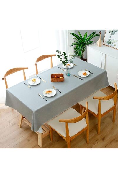 Generic Waterproof PVC Tablecloth, 140 * 180cm Stain Resistant Wrinkle Free O...