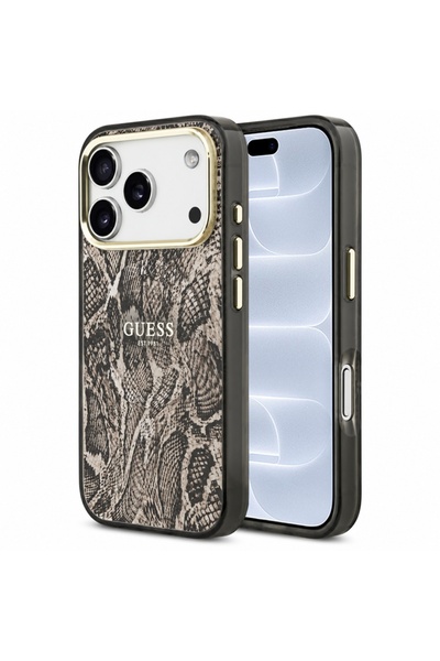 Guess Husă pentru iPhone 18 Pro / iPhone 17 Pro - Model Piton MagSafe - Maro