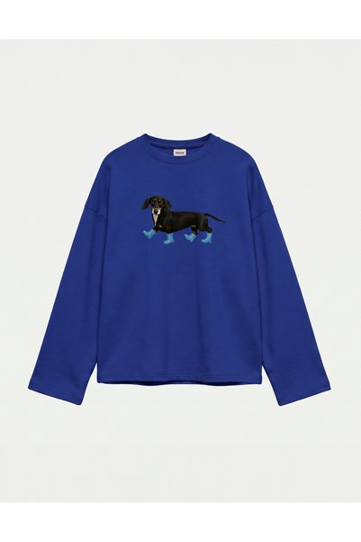 Disante Oversize 100% Cotton 3 Thread Sweatshirt - Hot Dog
