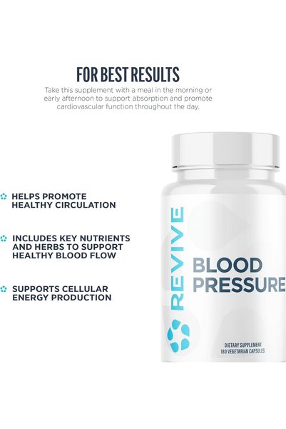 Revive MD Blood Pressure Gut Health Supplements for Men & Women - Daily Gut Repair & Digestive Health Support Formula (180 Veg Capsules)