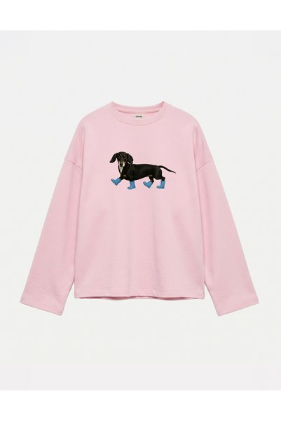 Disante Oversize 100% Cotton 3 Thread Sweatshirt - Hot Dog