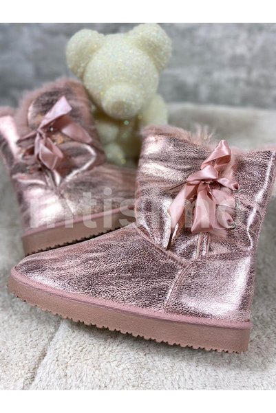 Intisimo Women's Boots, Fur Lined, Shiny Texture, Suede, Pink - 39