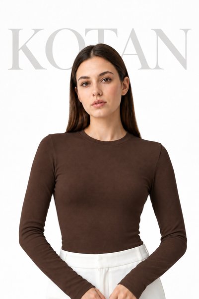 Kadın Uzun Kollu Esnek Basic Body