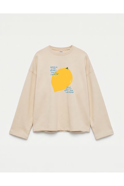 Disante Oversize 100% Cotton 3 Thread Sweatshirt - Eat the Lemon
