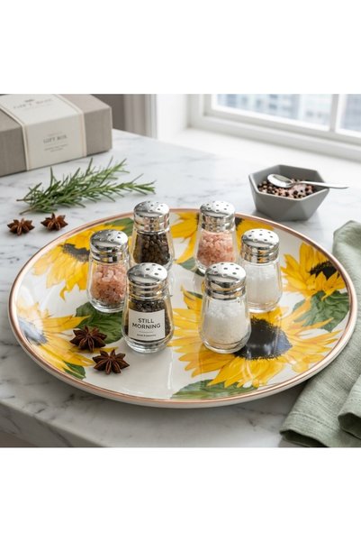 LOVYCO 6-Piece Glass Salt and Spice Shaker Set |   Mini Salt and Pepper Shaker with Metal Lid