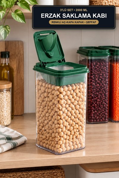 viracasa Freshmax Food Storage Container Set of 3 2800 ml Colorful Legumes Co...