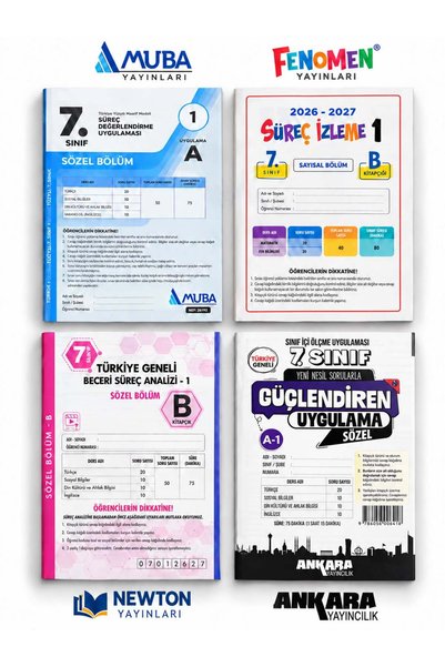 SİNAN KUZUCU YAYINLARI 7.Sınıf 2027 Ekim Ayı Evde Deneme Seti 4'lü Paket