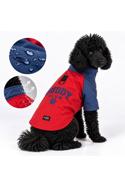 Buddy Store Buddy Club İçi Polarlı Softshell Köpek Yağmurluğu - Kırmızı