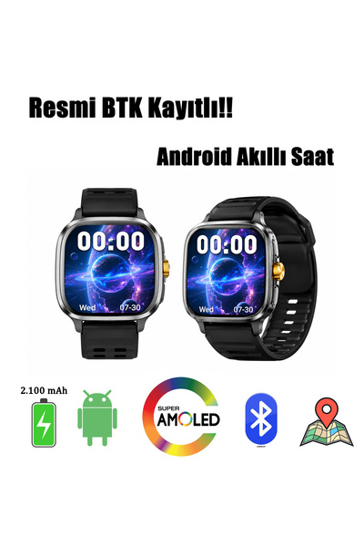 Tekvora 5G SIM Kartlı Android Akıllı Saat 2.16 İnç AMOLED Ekran GPS NFC Wi-Fi...
